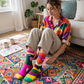 Queen | Bunte Crew-Socken