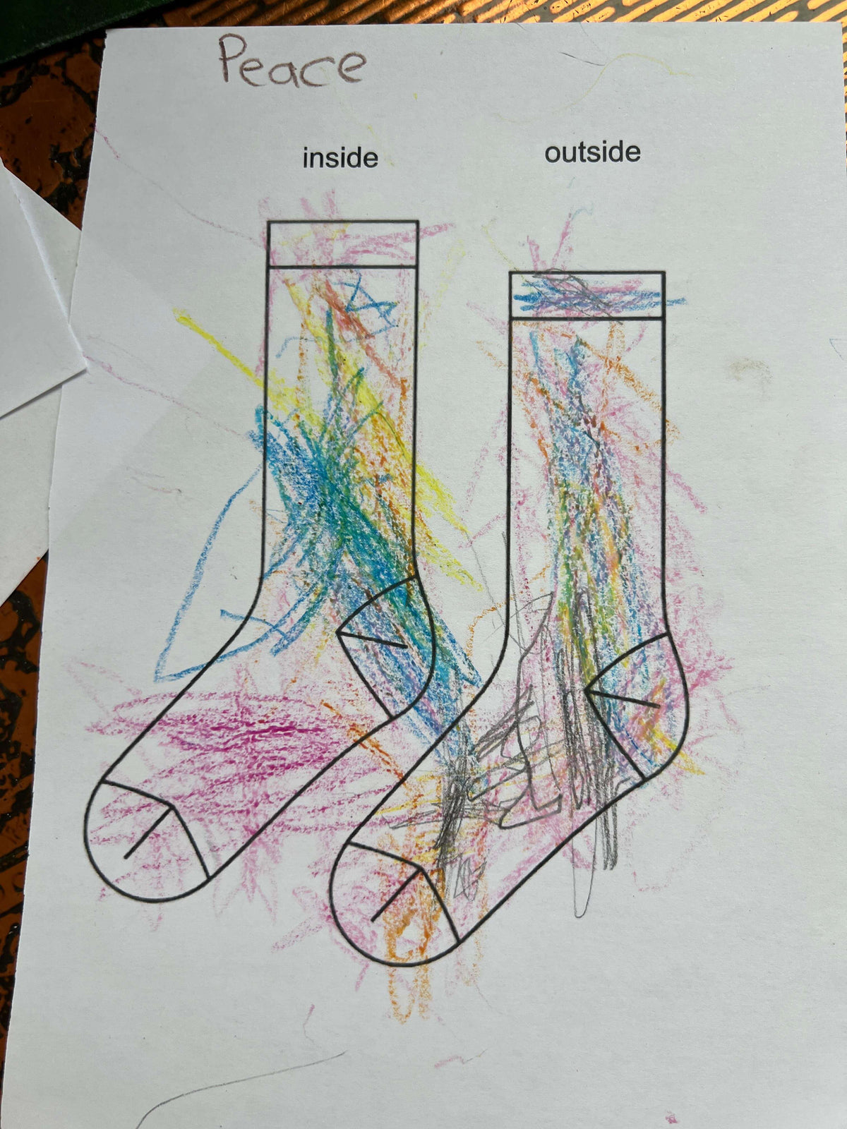Peace | Bunte Crew-Socken